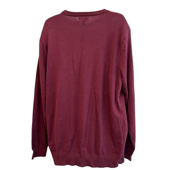 Mens XXL Plum Textured Cotton Sweater Red Burgundy Lightweight NWT - Picture 3 of 5